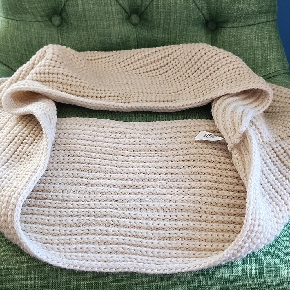 West Loop Cozy Cream Knit Infinity Scarf